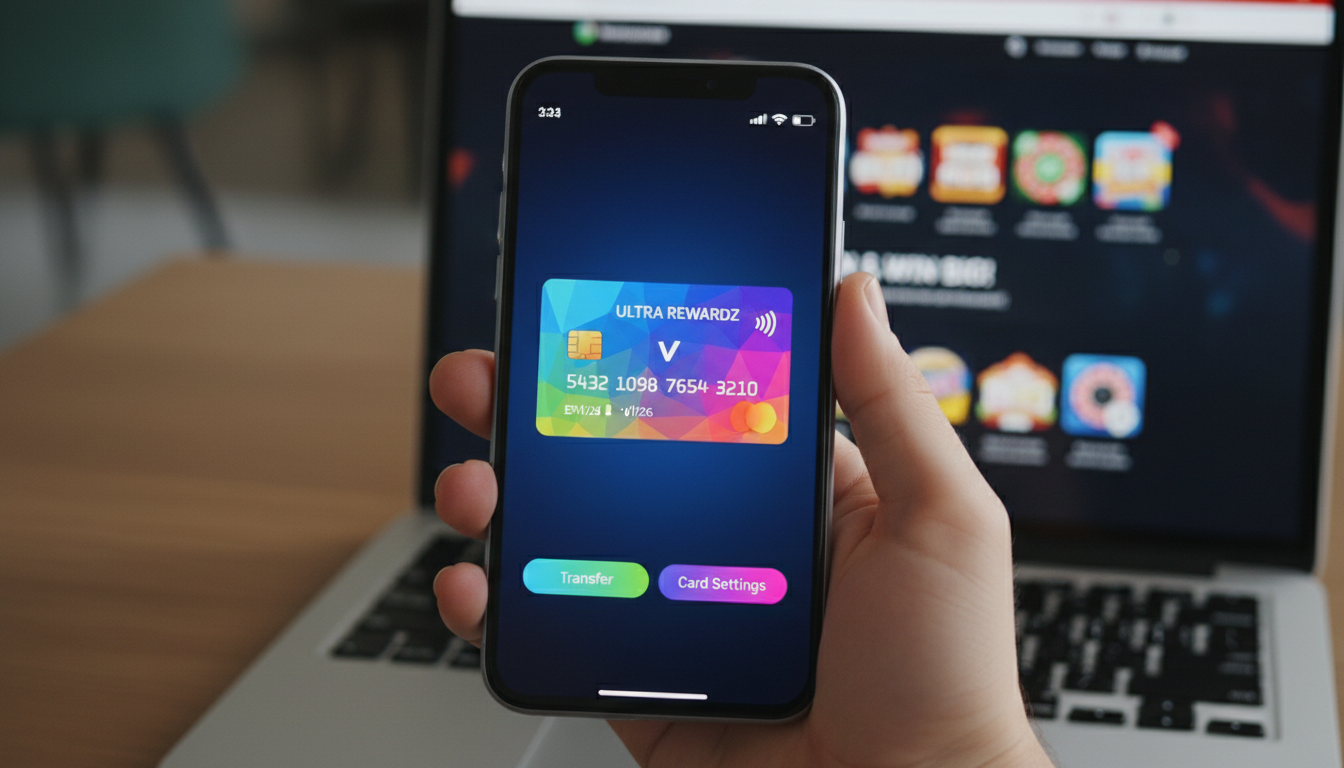 Interfejs aplikacji Revolut z widoczną kartą wirtualną gotową do płatności